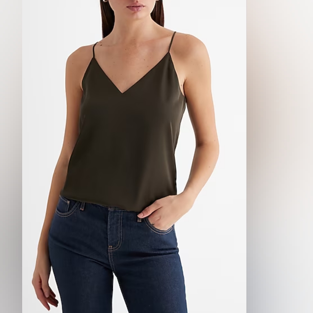 EXPRESS: Satin V-Neck Downtown Cami